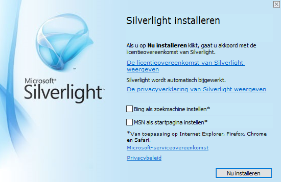 Silverlight internet explorer plugin